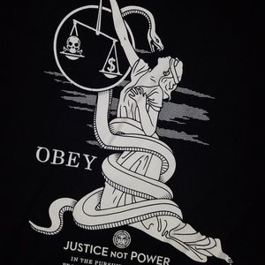 Obey Shirts - Obey Justice Not Power Graphic T-Shirt | M Obey Shirts - Obey Justice Not Power Graphic T-Shirt | M
